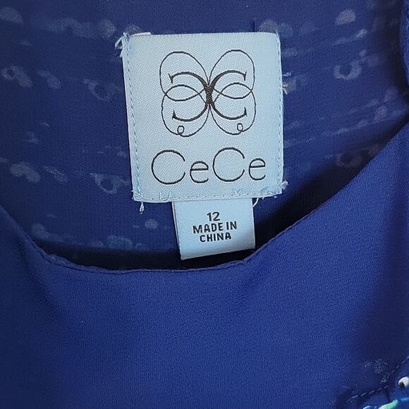 NWT CeCe Playa del Sol Colorful Highlights Mix Ruffle Maxi Dress, 12 - Picture 6 of 11